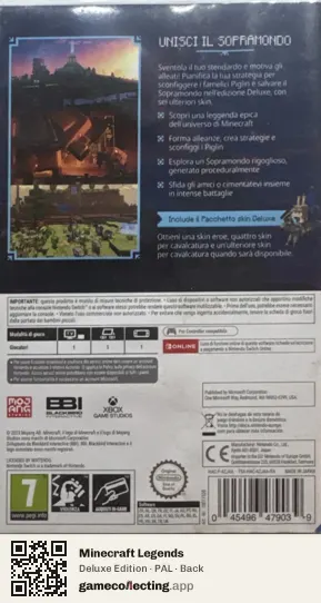 Minecraft Legends Nintendo Switch, PAL box back