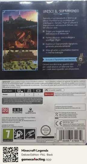Minecraft Legends Nintendo Switch, PAL box back