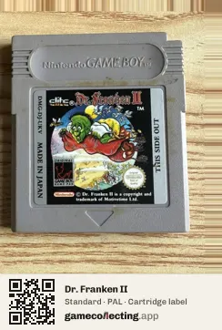 Dr. Franken II Game Boy, PAL cartridge label
