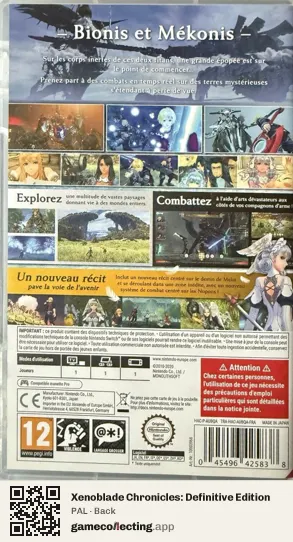 Xenoblade Chronicles: Definitive Edition Nintendo Switch, PAL box back