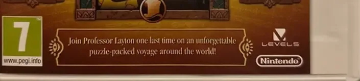 Professor Layton and the Azran Legacy, the PEGI square on its front