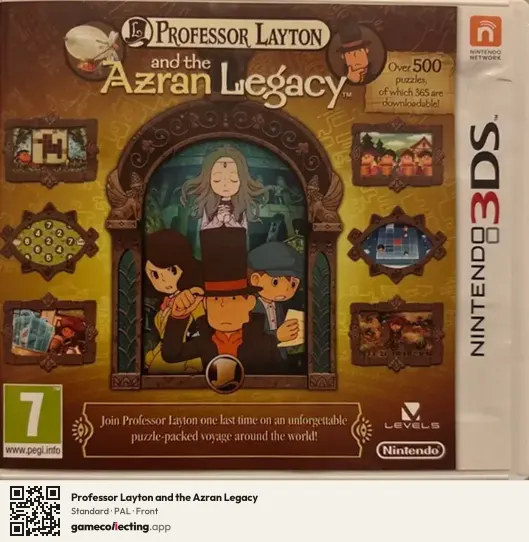 Professor Layton and the Azran Legacy Nintendo 3DS, PAL box front
