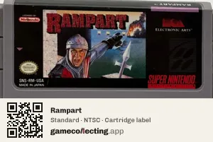 Rampart Super Nintendo Entertainment System, NTSC cartridge label