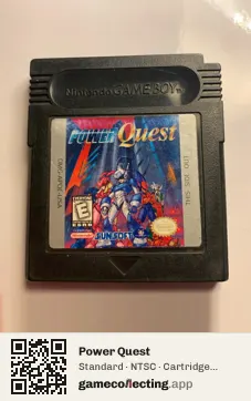 Power Quest Game Boy Color, NTSC cartridge label