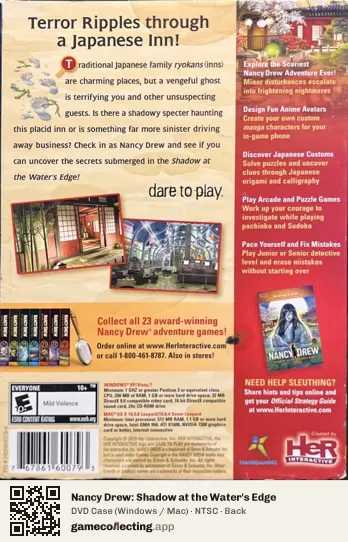 Nancy Drew: Shadow at the Water's Edge Computer, NTSC box back