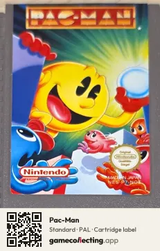 Pac-Man Nintendo Entertainment System, PAL cartridge label