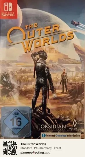 The Outer Worlds Nintendo Switch, Germany box front