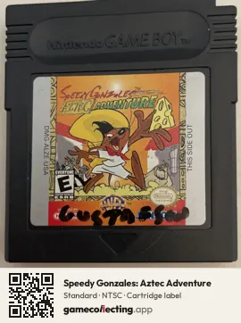 Speedy Gonzales: Aztec Adventure Game Boy Color, NTSC cartridge label