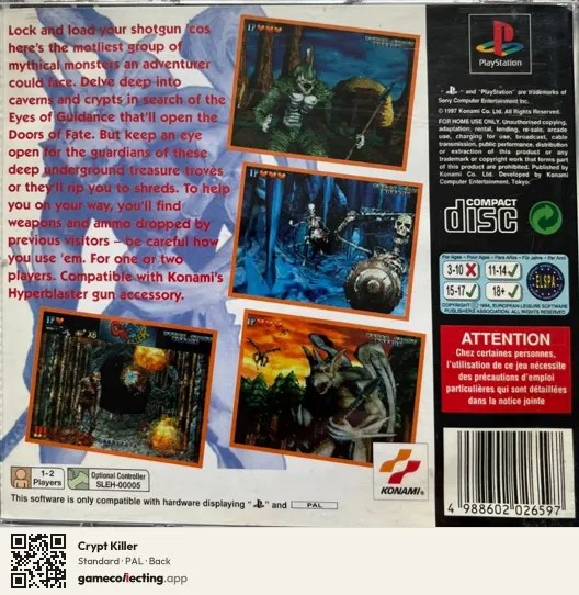 Crypt Killer PlayStation, PAL box back