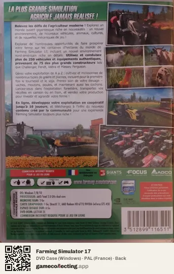 Farming Simulator 17 Computer, France box back