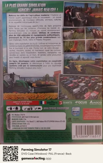 Farming Simulator 17 Computer, France box back