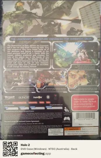 Halo 2 Computer, Australia box back