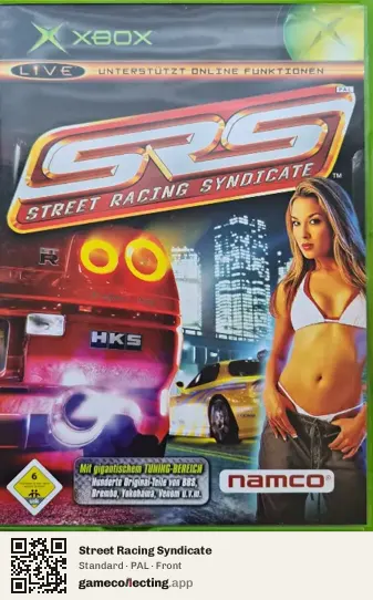 Street Racing Syndicate Xbox, PAL box front