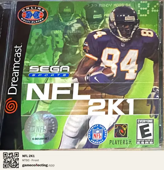 NFL 2K1 Sega Dreamcast, NTSC box front