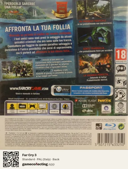 Far Cry 3 PlayStation 3, Italy box back