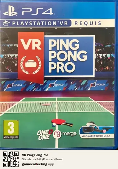 VR Ping Pong Pro PlayStation 4, France box front