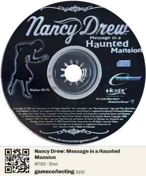 Nancy Drew: Message in a Haunted Mansion Computer, NTSC disc