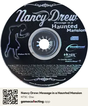Nancy Drew: Message in a Haunted Mansion Computer, NTSC disc