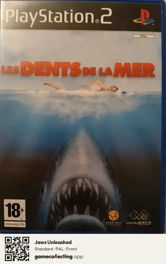 Jaws Unleashed PlayStation 2, PAL box front