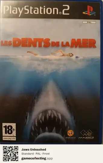 Jaws Unleashed PlayStation 2, PAL box front