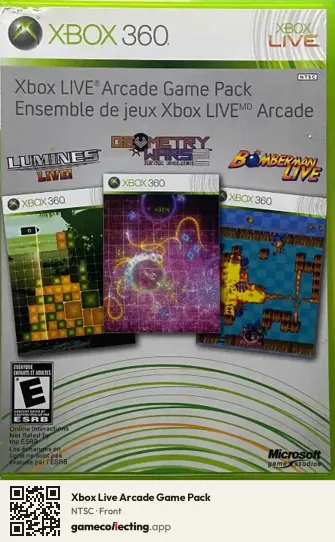 Xbox Live Arcade Game Pack Xbox 360, NTSC box front