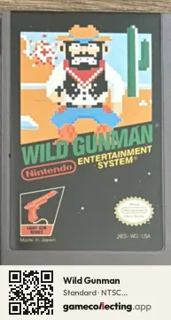 Wild Gunman Nintendo Entertainment System, NTSC cartridge label