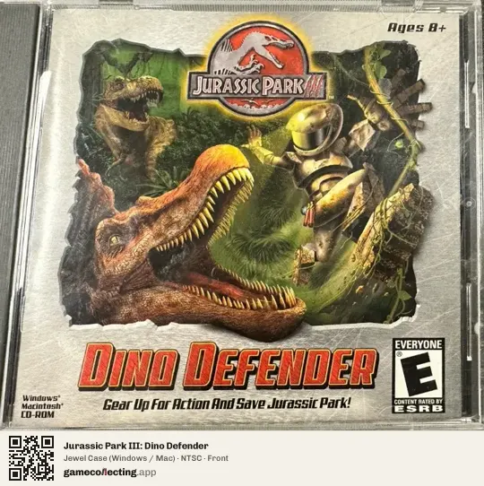 Jurassic Park III: Dino Defender Computer, NTSC box front