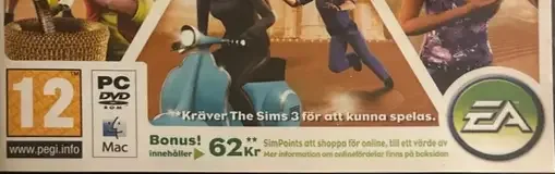 The Sims 3: World Adventures, the PEGI square on its front