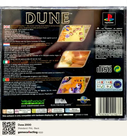 Dune 2000 PlayStation, PAL box back