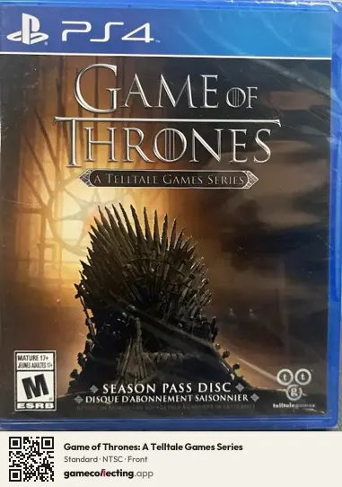 Game of Thrones: A Telltale Games Series PlayStation 4, NTSC box front
