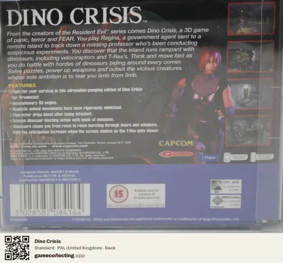 Dino Crisis Sega Dreamcast, United Kingdom box back