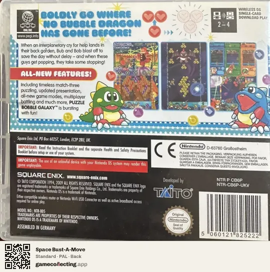 Space Bust-A-Move Nintendo DS, PAL box back