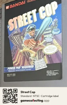 Street Cop Nintendo Entertainment System, NTSC cartridge label