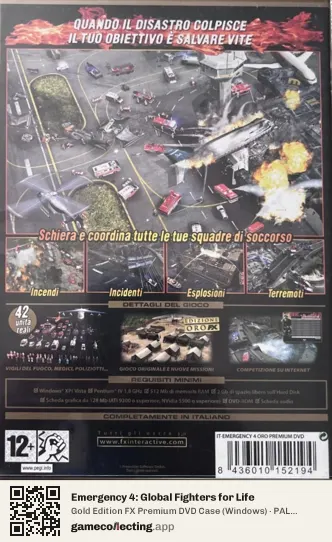 Emergency 4: Global Fighters for Life Computer, Italy box back