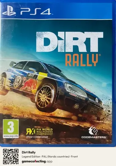 Dirt Rally PlayStation 4, Nordic countries box front