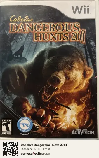 Cabela's Dangerous Hunts 2011 Nintendo Wii, NTSC box front
