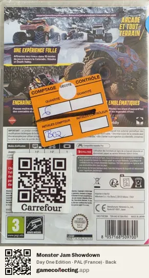 Monster Jam Showdown Nintendo Switch, France box back