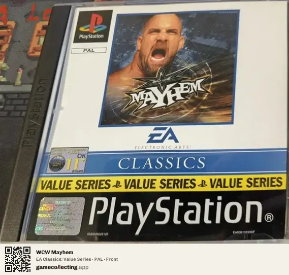 WCW Mayhem PlayStation, PAL box front