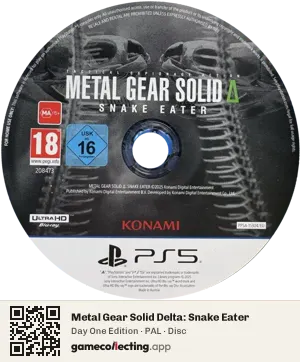 Metal Gear Solid Delta: Snake Eater PlayStation 5, PAL disc