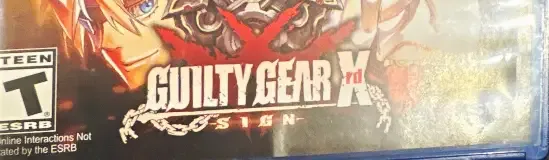 Guilty Gear Xrd: Sign, the ESRB box on its front