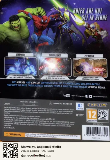 Marvel vs. Capcom: Infinite Xbox One, PAL box back