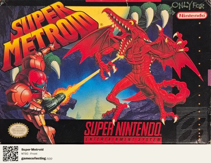 Super Metroid Super Nintendo Entertainment System, NTSC box front