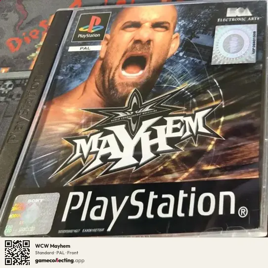 WCW Mayhem PlayStation, PAL box front