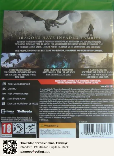 The Elder Scrolls Online: Elsweyr Xbox One, United Kingdom box back