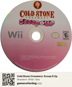 Cold Stone Creamery: Scoop It Up Nintendo Wii, NTSC disc