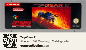 Top Gear 2 Super Nintendo Entertainment System, PAL cartridge label