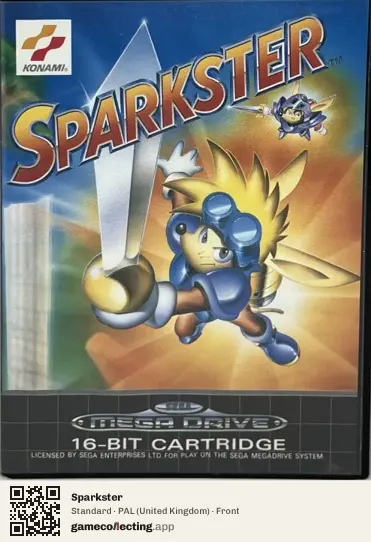 Sparkster Sega Mega Drive / Genesis, United Kingdom box front