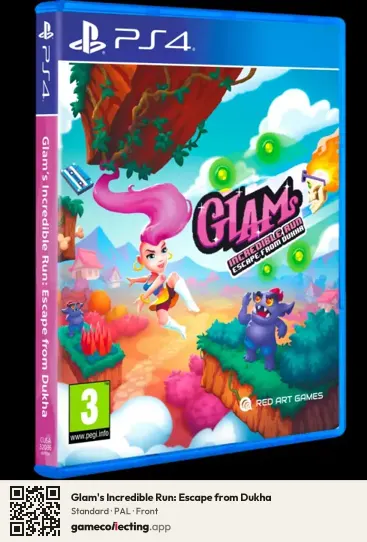 Glam's Incredible Run: Escape from Dukha PlayStation 4, PAL box front