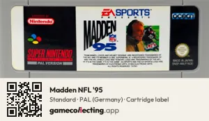Madden NFL '95 Super Nintendo Entertainment System, PAL cartridge label