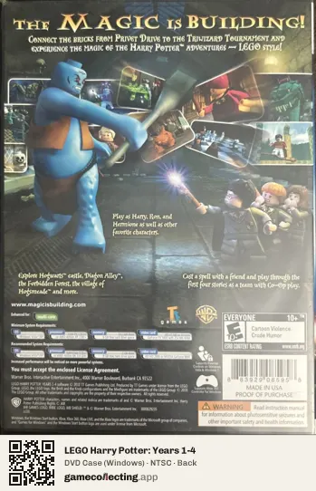 LEGO Harry Potter: Years 1-4 Computer, NTSC box back